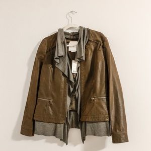 Brown faux leather jacket